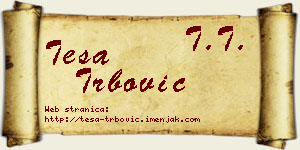 Teša Trbović vizit kartica